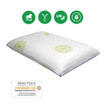 Monarch - Citroen kleur - Orthopedisch kussen met traagschuim RIMINI hoes 40x70 cm