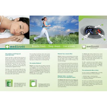 Monarch - Orthopedische dekmatras MONZA 90x200 cm hoes Silver Medicott