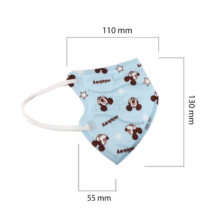Mondkapje in Kindermaat FFP2 Kinderen NR CE 0370 Mickey blauw 20stuks