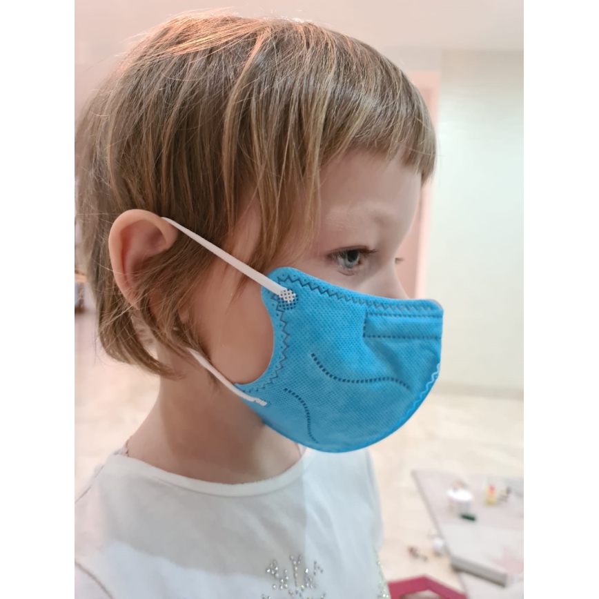 Mondkapje in Kindermaat FFP2 NR Kinderen blauw 1stuk