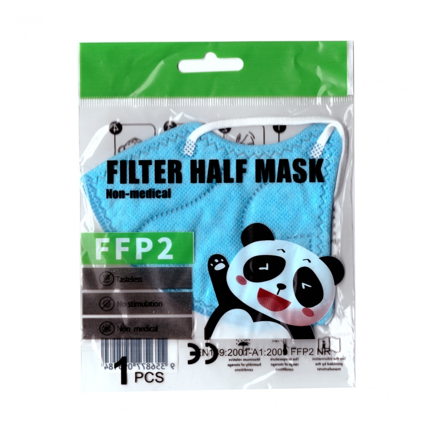 Mondkapje in Kindermaat FFP2 NR Kinderen blauw 1stuk