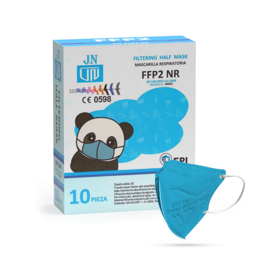 Mondkapje in Kindermaat FFP2 NR Kinderen blauw 1stuk