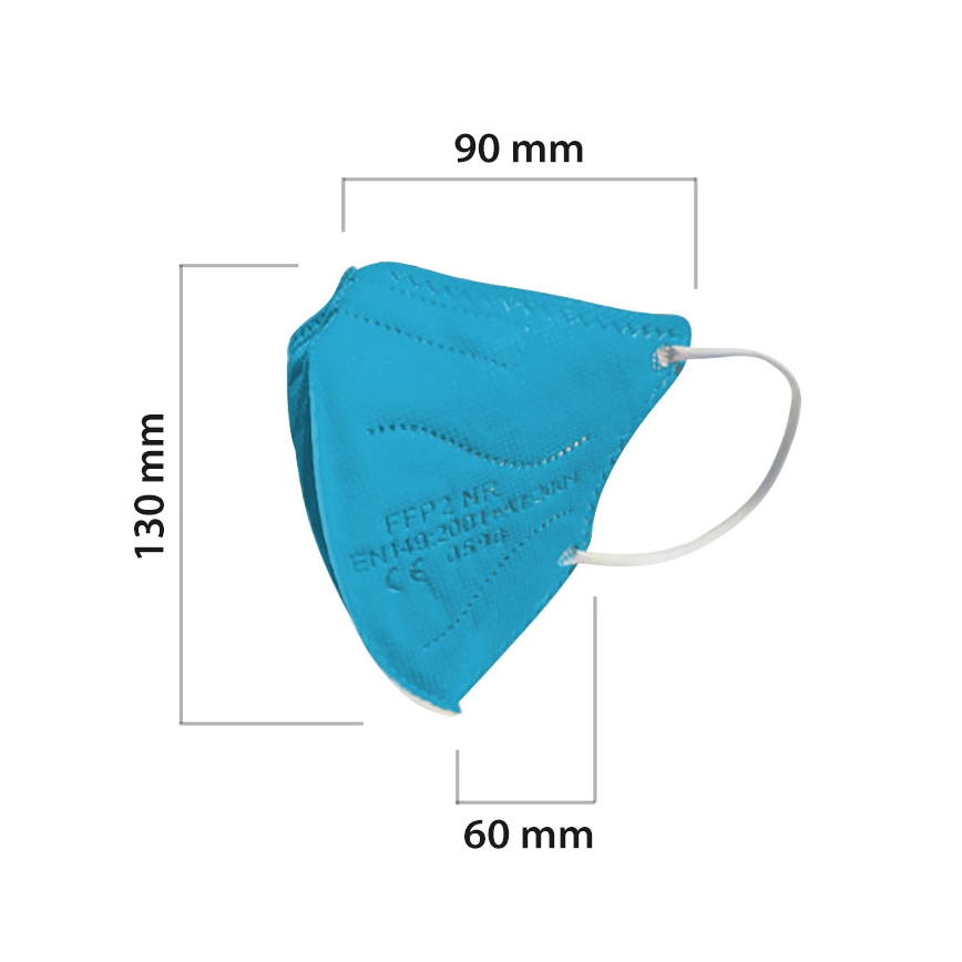 Mondkapje in Kindermaat FFP2 NR Kinderen blauw 1stuk