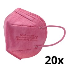 Mondkapje in Kindermaat FFP2 ROSIMASK MR-12 NR roze 20stuks
