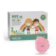 Mondkapje voor Kinderen met certificaat FFP2 NR - CE 0370 roze 50st