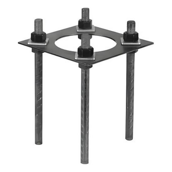 Montagebasis voor buitenverlichtingspaal BASE 20x20 cm, zwart