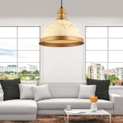 MONZA hanglamp 1xE27/40W/230V diameter 29 cm crème/bronze