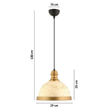 MONZA hanglamp 1xE27/40W/230V diameter 29 cm crème/bronze