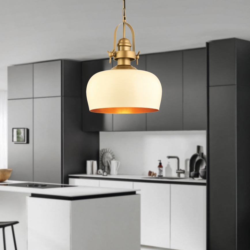 MONZA hanglamp 1xE27/40W/230V, diameter 30 cm, crème/bronze