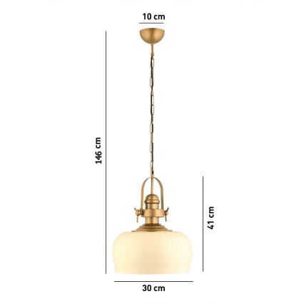 MONZA hanglamp 1xE27/40W/230V, diameter 30 cm, crème/bronze