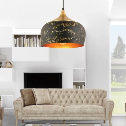 MONZA hanglamp 1xE27/40W/230V, diameter 30 cm, zwart/bronze