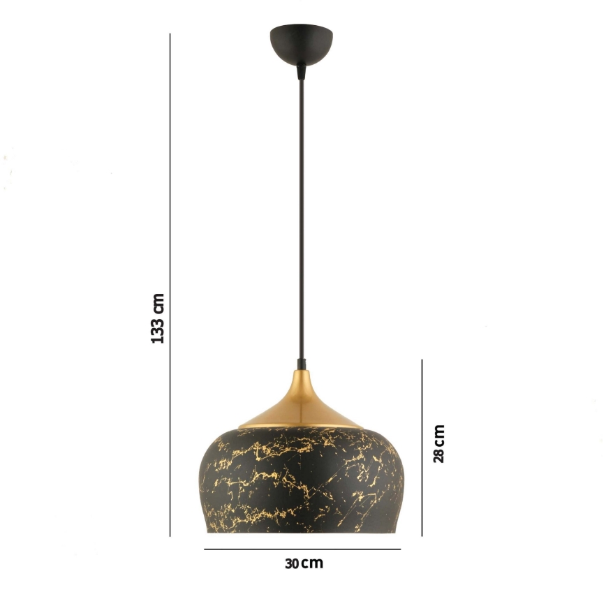 MONZA hanglamp 1xE27/40W/230V, diameter 30 cm, zwart/bronze