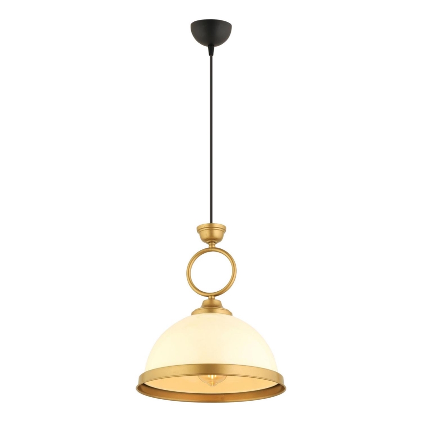 MONZA hanglamp 1xE27/40W/230V Ø 26 cm crèmekleurig/bronze
