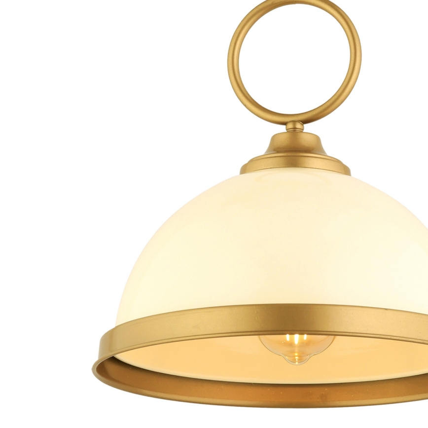 MONZA hanglamp 1xE27/40W/230V Ø 26 cm crèmekleurig/bronze