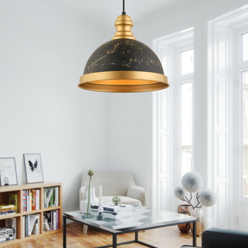 MONZA hanglamp 1xE27/40W/230V Ø 29 cm zwart/bronzen