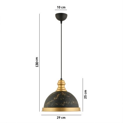 MONZA hanglamp 1xE27/40W/230V Ø 29 cm zwart/bronzen