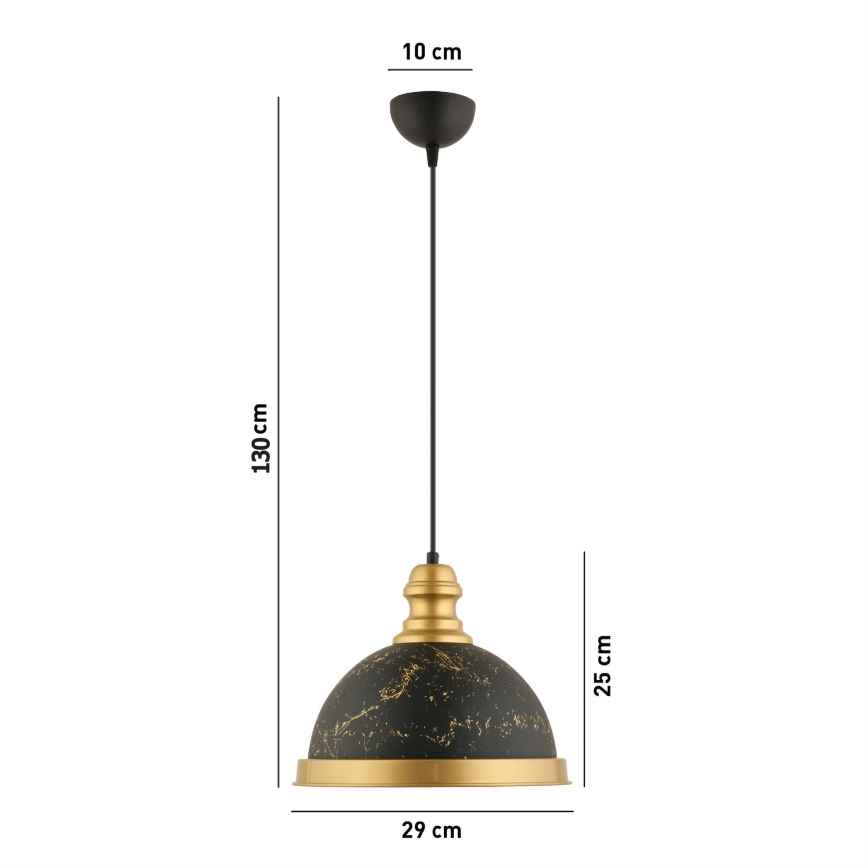 MONZA hanglamp 1xE27/40W/230V Ø 29 cm zwart/bronzen
