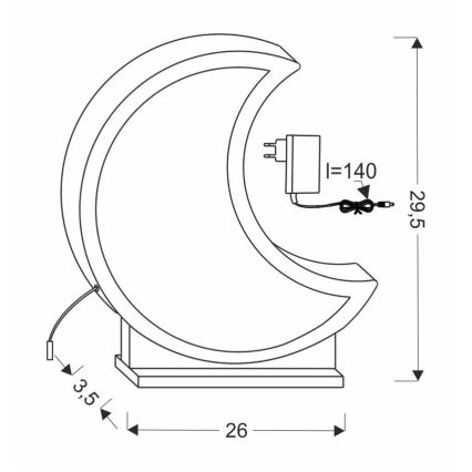 MOON LED Kindertafellamp 12W 230V Geel