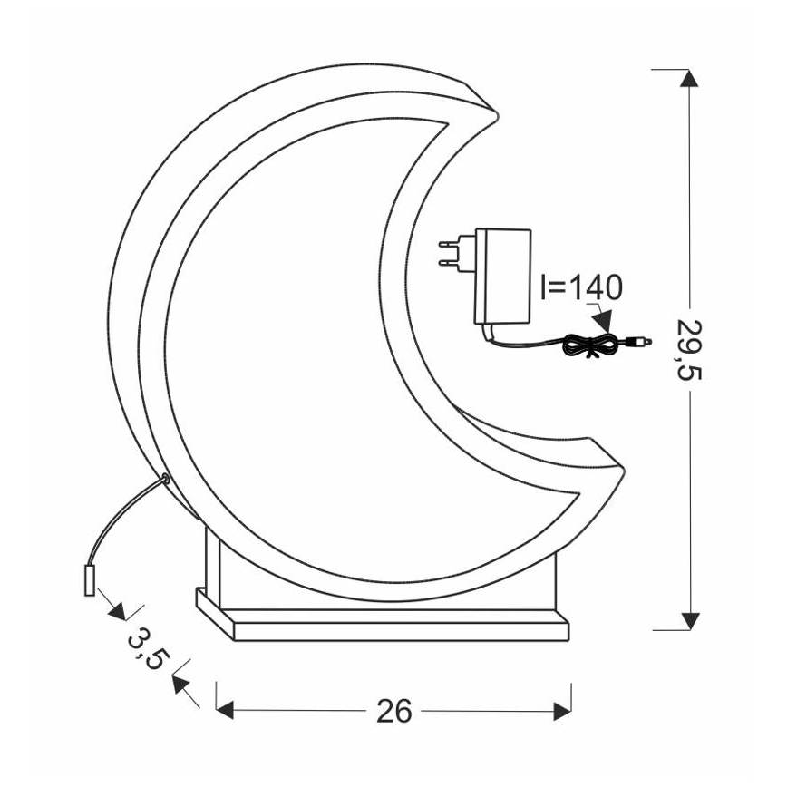 MOON LED Kindertafellamp 12W 230V Geel