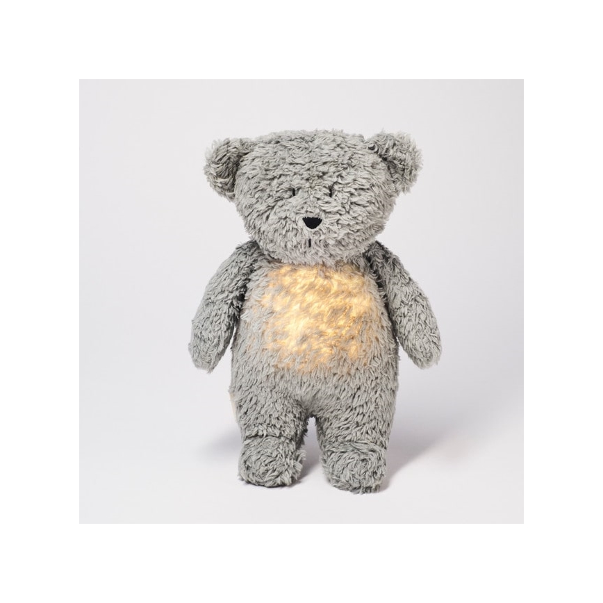 Moonie - Knuffelbeer met melodie en lampje grijs