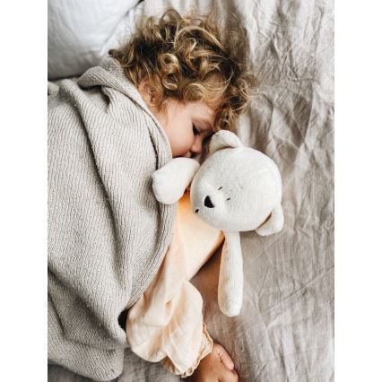 Moonie - Knuffelbeer met melodie en lampje zilver