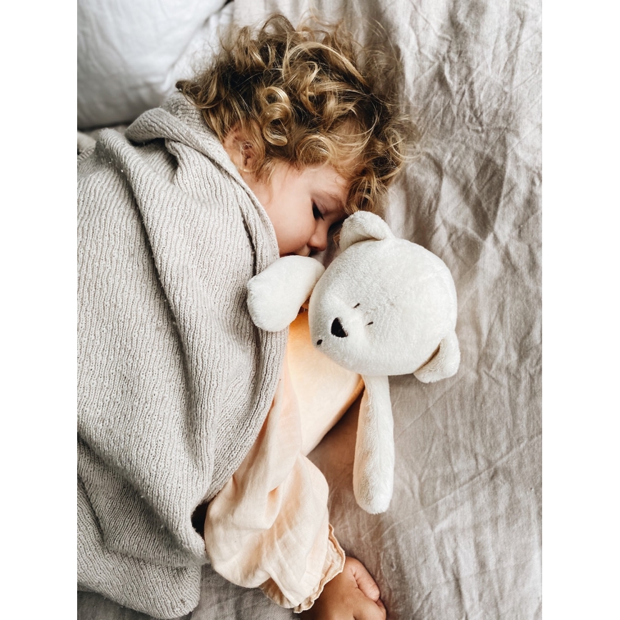 Moonie - Knuffelbeer met melodie en lampje zilver