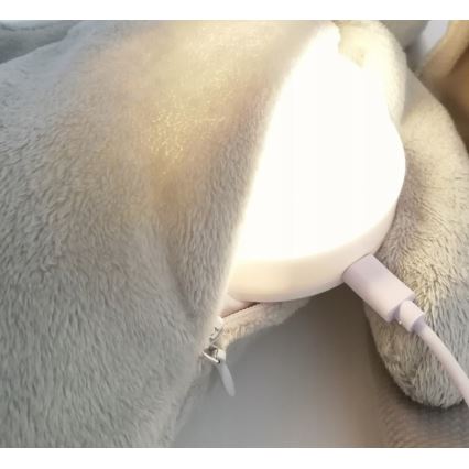 Moonie - Knuffelbeer met melodie en lampje zilver