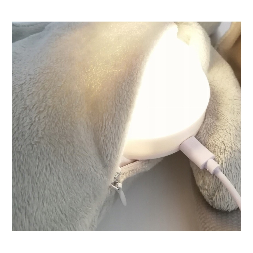 Moonie - Knuffelbeer met melodie en lampje zilver