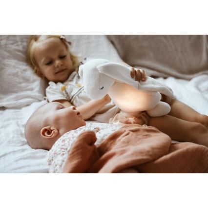 Moonie - Knuffelkonijn met melodie en lampje licht grijs