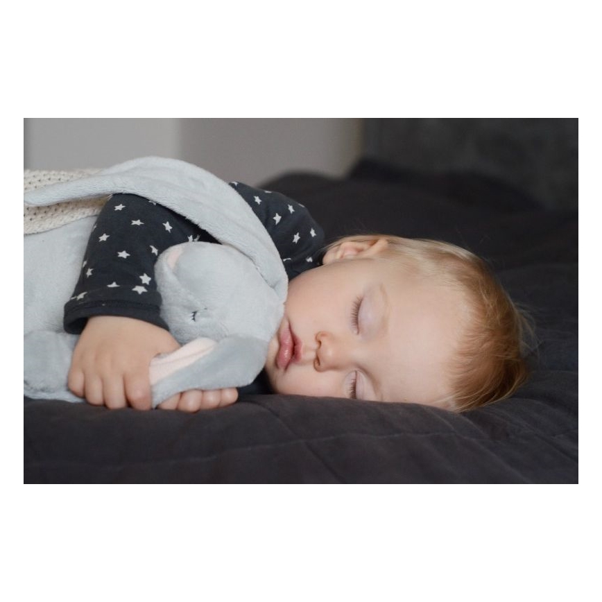 Moonie - Knuffelkonijn met melodie en lampje licht grijs