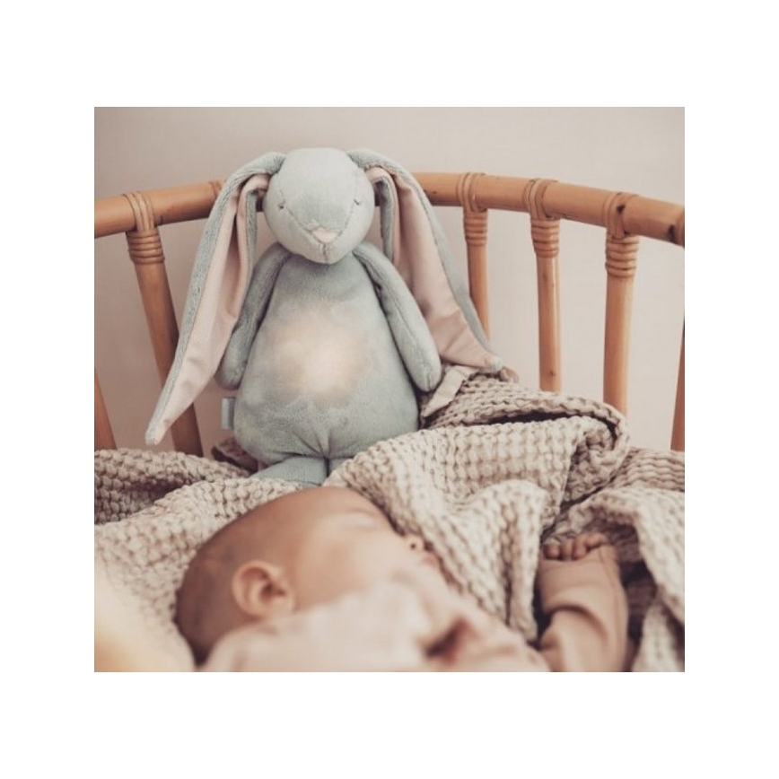Moonie - Knuffelkonijn met melodie en lampje licht grijs