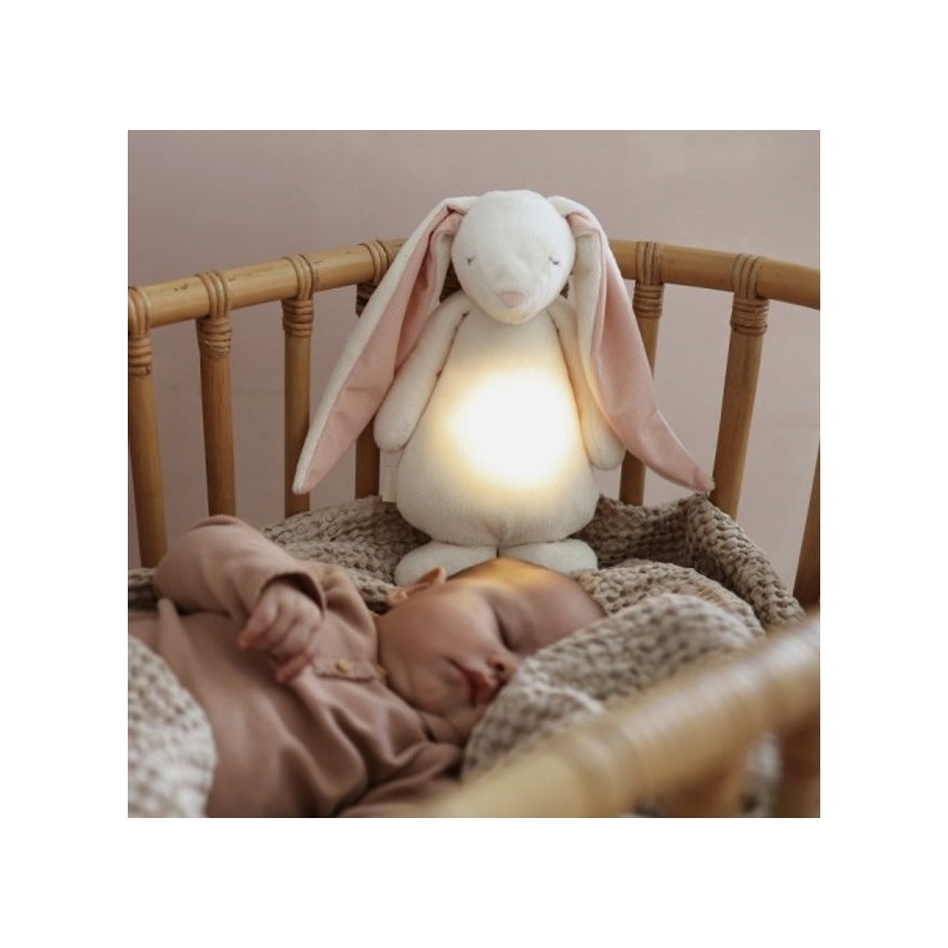 Moonie - Knuffelkonijn met melodie en lampje licht grijs