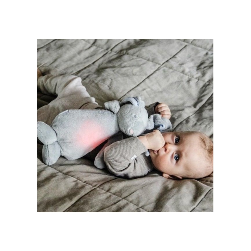 Moonie - Knuffelkonijn met melodie en lampje licht grijs