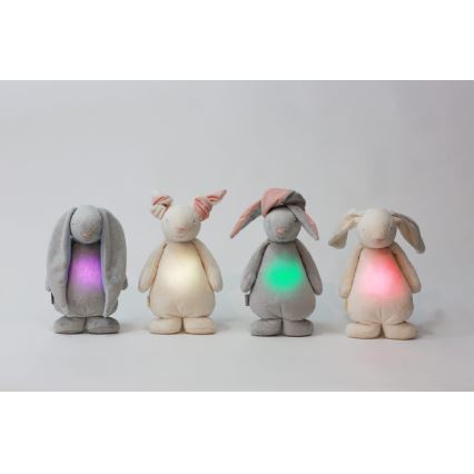 Moonie - Knuffelkonijn met melodie en lampje licht grijs