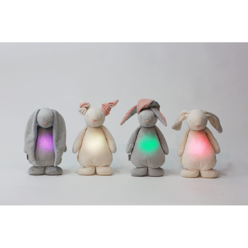 Moonie - Knuffelkonijn met melodie en lampje licht grijs
