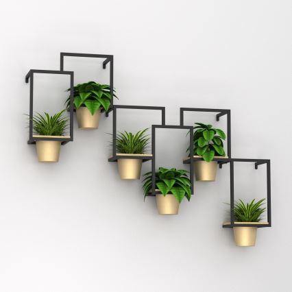 Muur bloempot 38x18 cm goud
