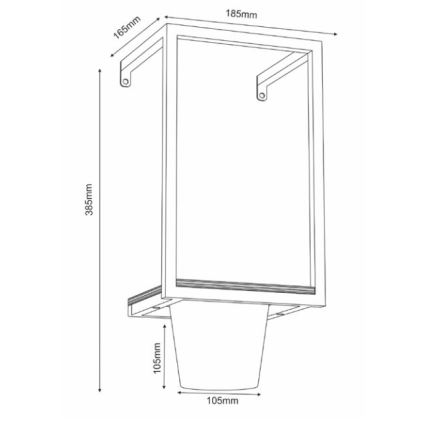 Muur bloempot 38x18 cm goud