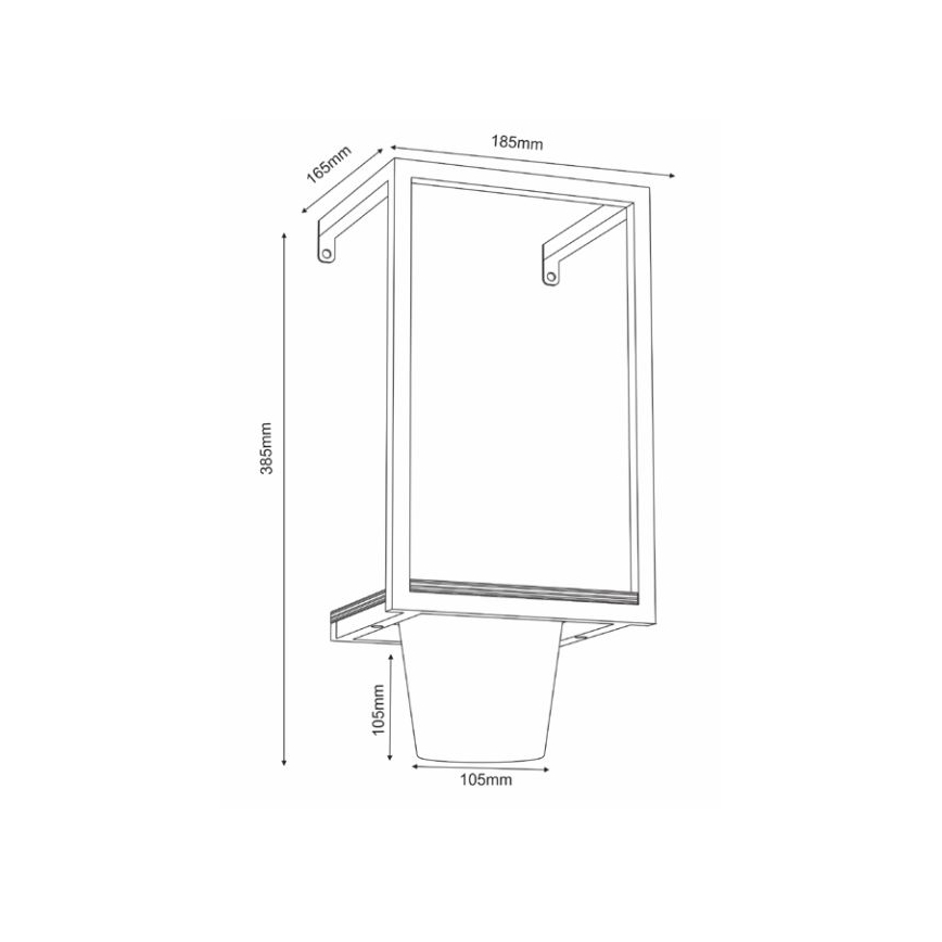 Muur bloempot 38x18 cm goud