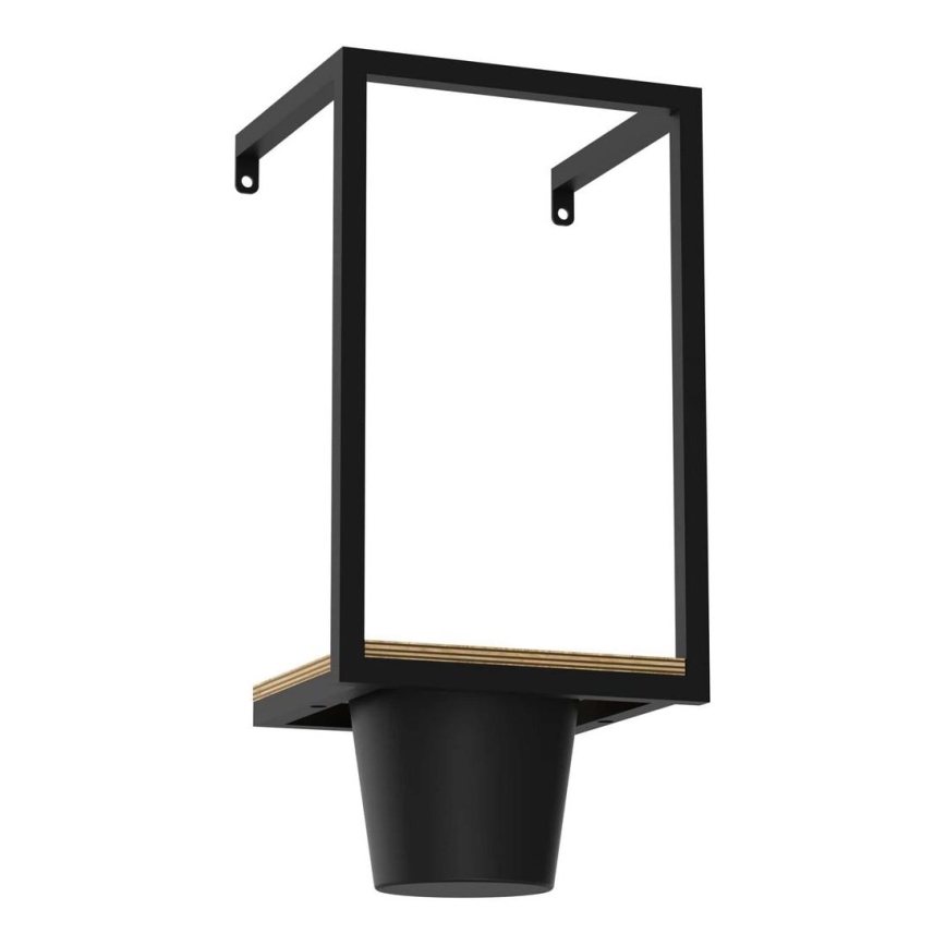 Muur bloempot 38x18 cm zwart