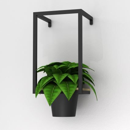Muur bloempot 38x18 cm zwart