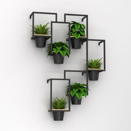 Muur bloempot 38x18 cm zwart