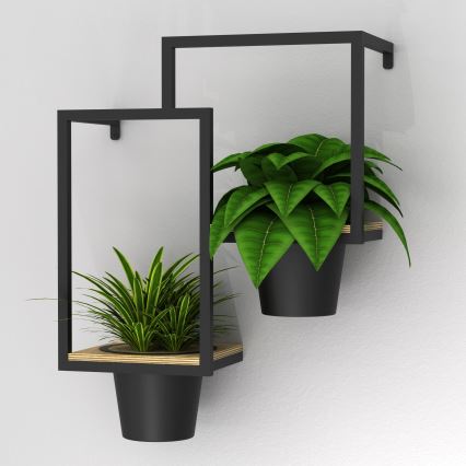 Muur bloempot 46x36 cm zwart