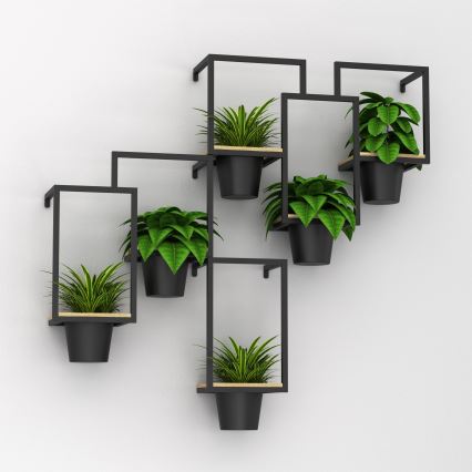 Muur bloempot 46x36 cm zwart