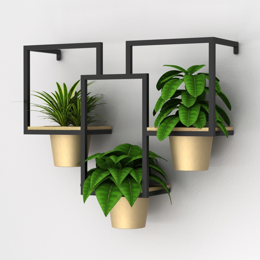 Muur bloempot 46x53 cm goud