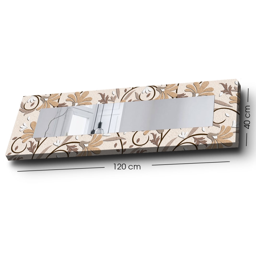 muur spiegel 120x40 cm bloemen