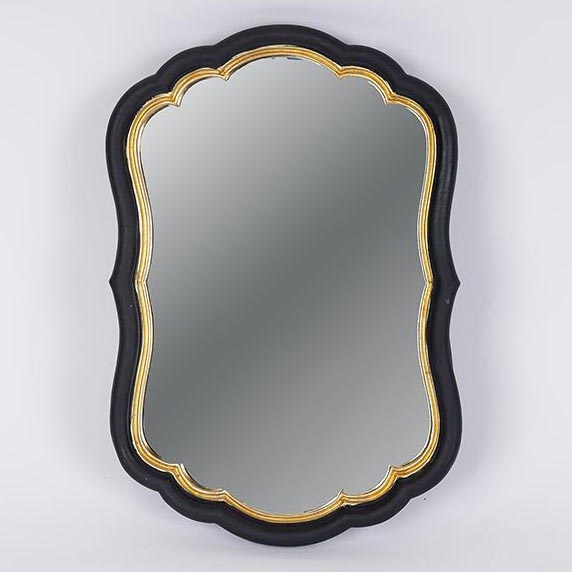 muur spiegel 34,5x23,2 cm zwart/goud