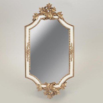 muur spiegel 41x21 cm wit/goud