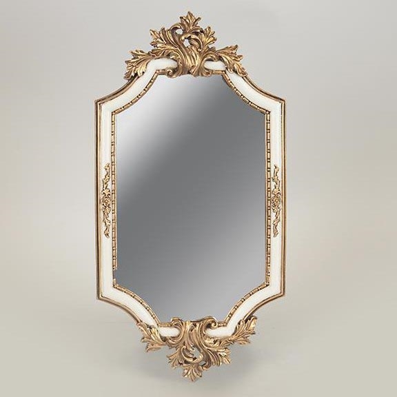 muur spiegel 41x21 cm wit/goud