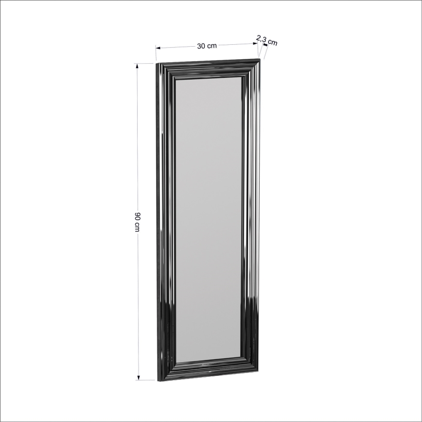 muur spiegel BOSS 90x30 cm zilver