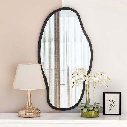 muur spiegel COULDY 85x45 cm zwart